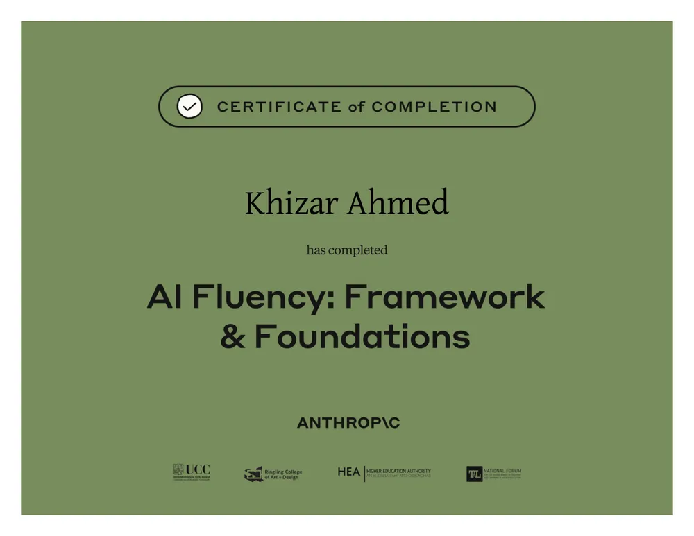 AI Fluency Framework & Foundations certificate