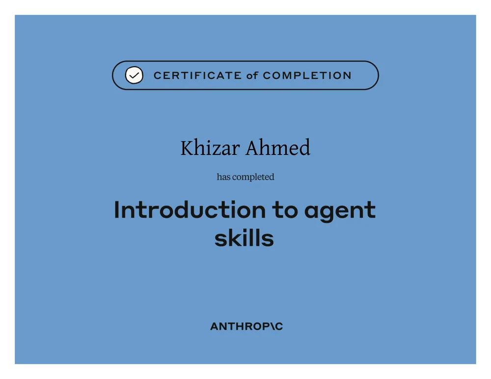 Introduction to Agent Skills certificate